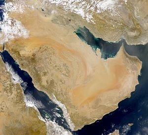 Satellietbeeld van Arabië.